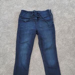 Express lace up high rise legging jean